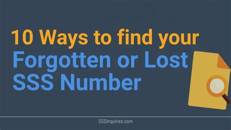 10 Ways to Find your lost or forgotten SSS Number .